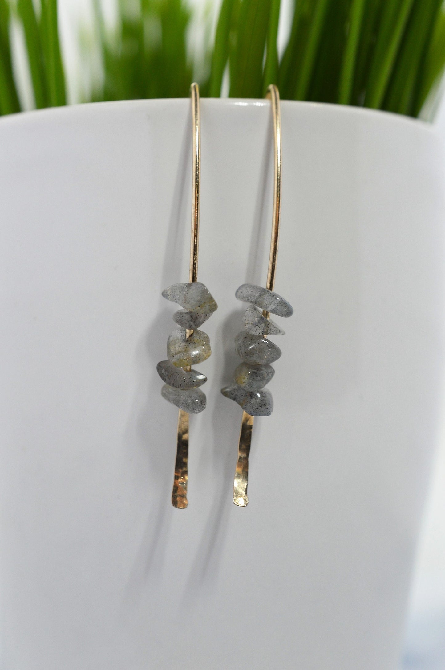 Gold Fill Marquis Earrings with Gemstones