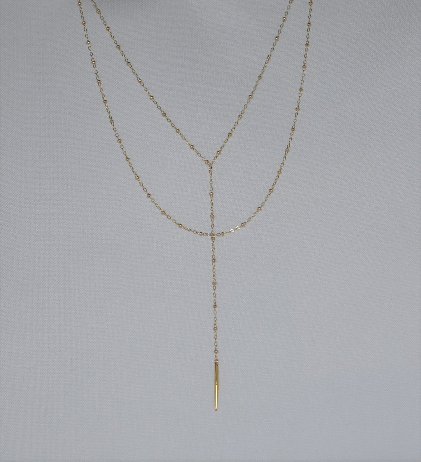 Gold Fill Double Strand Lariat necklace
