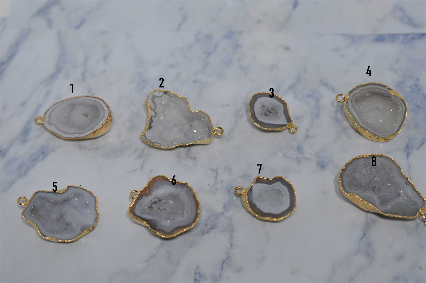 Long Gold Geode Necklace