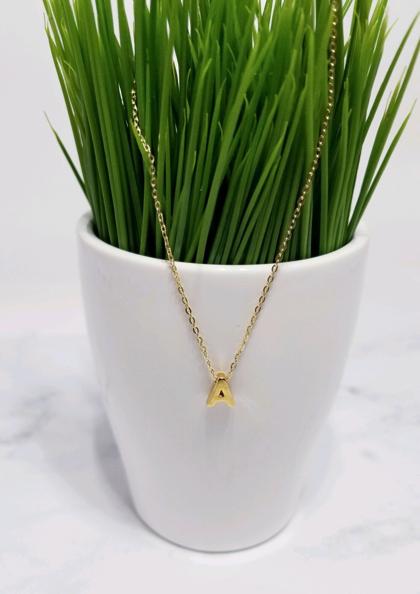 Custom Gold Fill Floating Initial Necklace