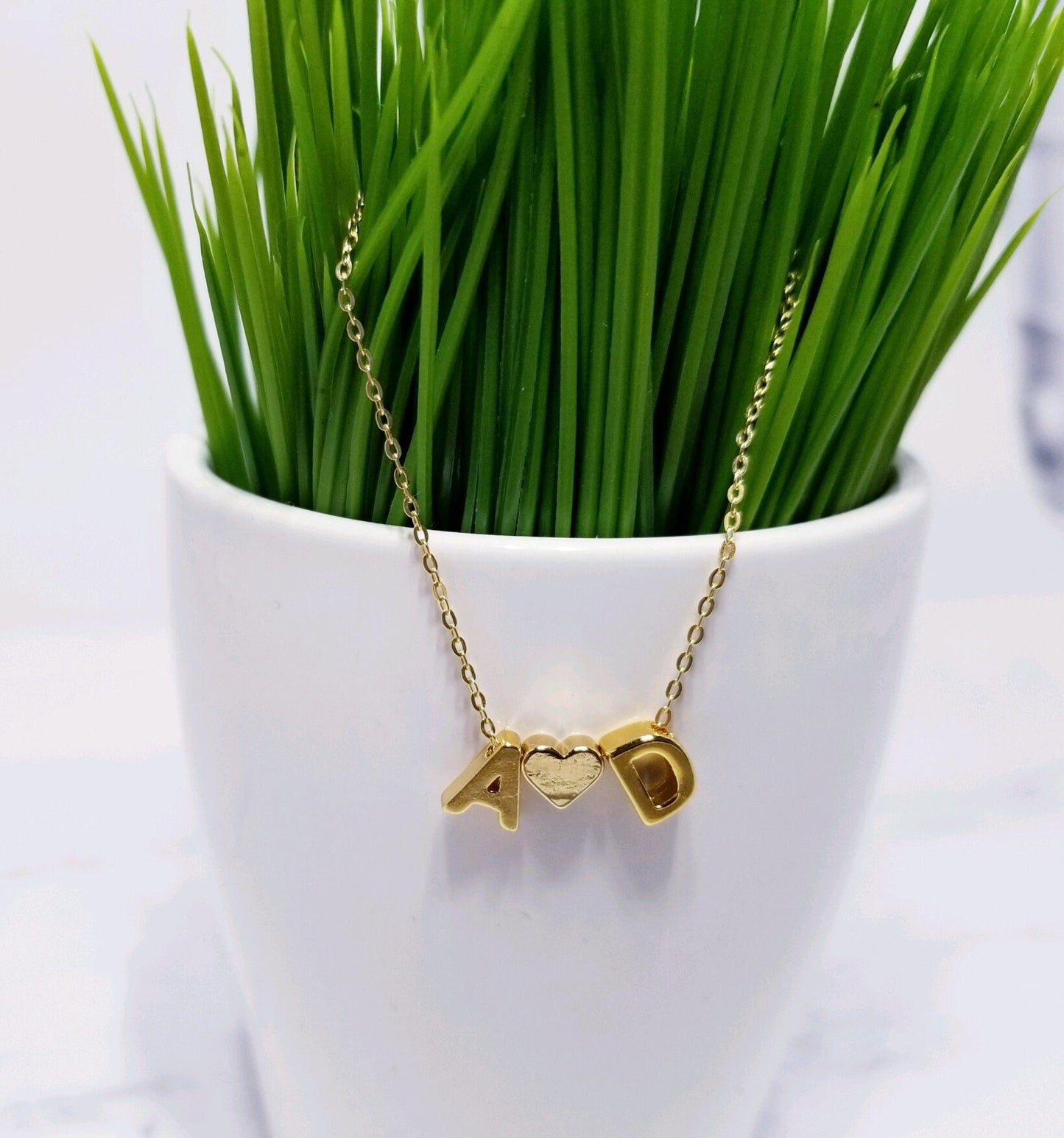 Custom Gold Fill Floating Initial Necklace