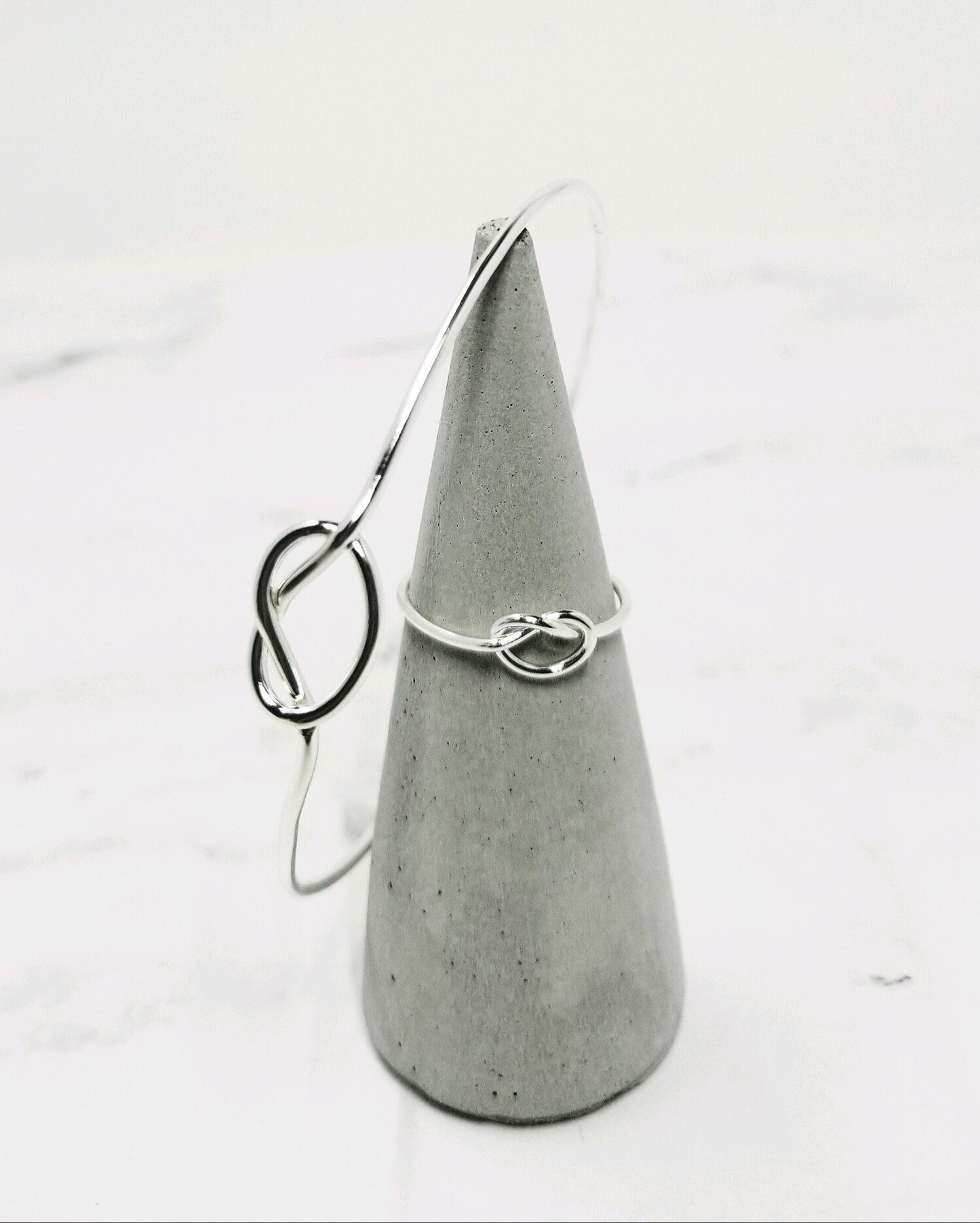 Sterling Silver Love Knot Bangle Bracelet