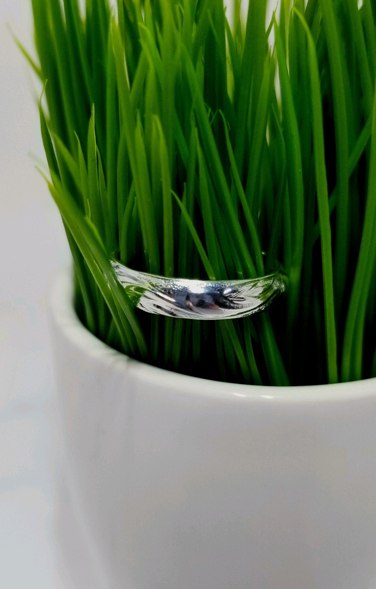 Swirl Pattern Ring - Sterling Silver / 925 Stack - Stacking Ring