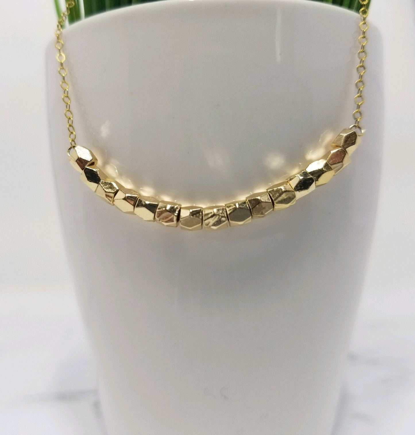 Gold Fill Sparkle Bar Necklace