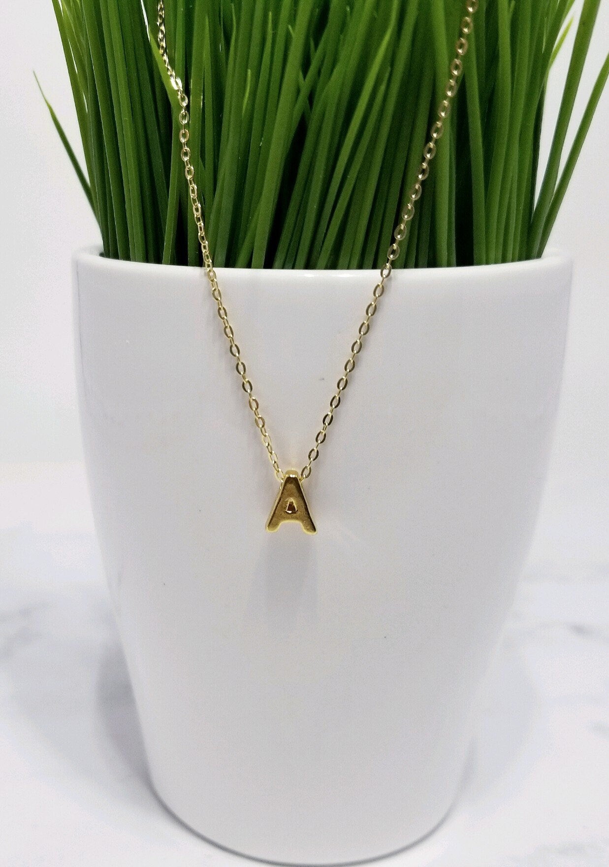 Custom Gold Fill Floating Initial Necklace