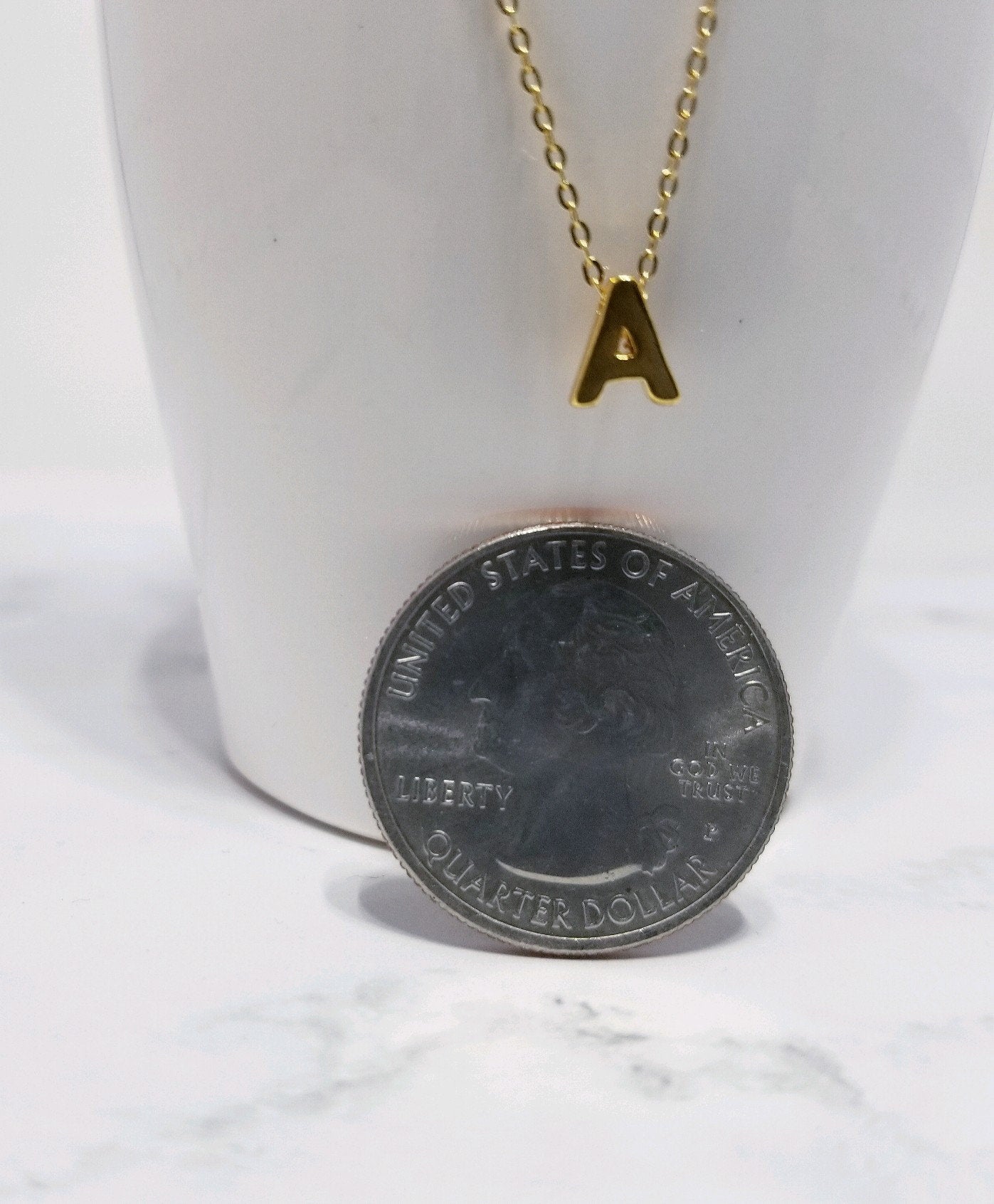 Custom Gold Fill Floating Initial Necklace