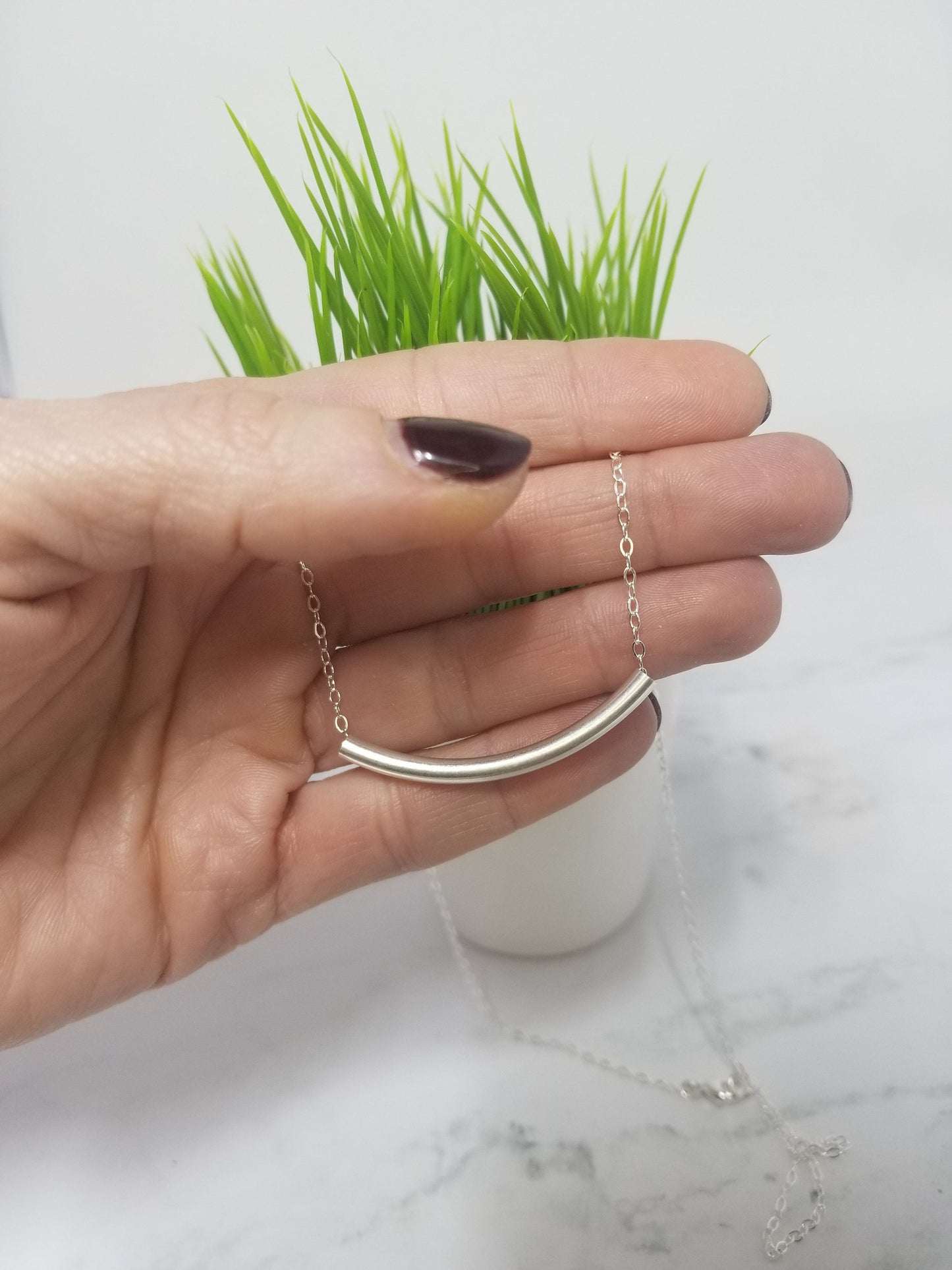 Sterling Silver Bar Necklace