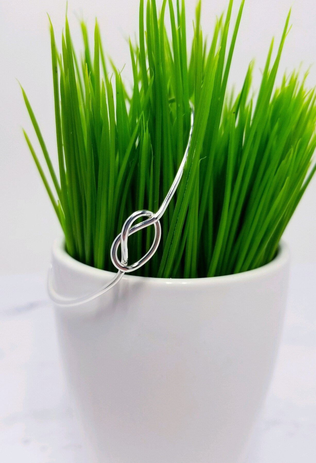Sterling Silver Love Knot Bangle Bracelet