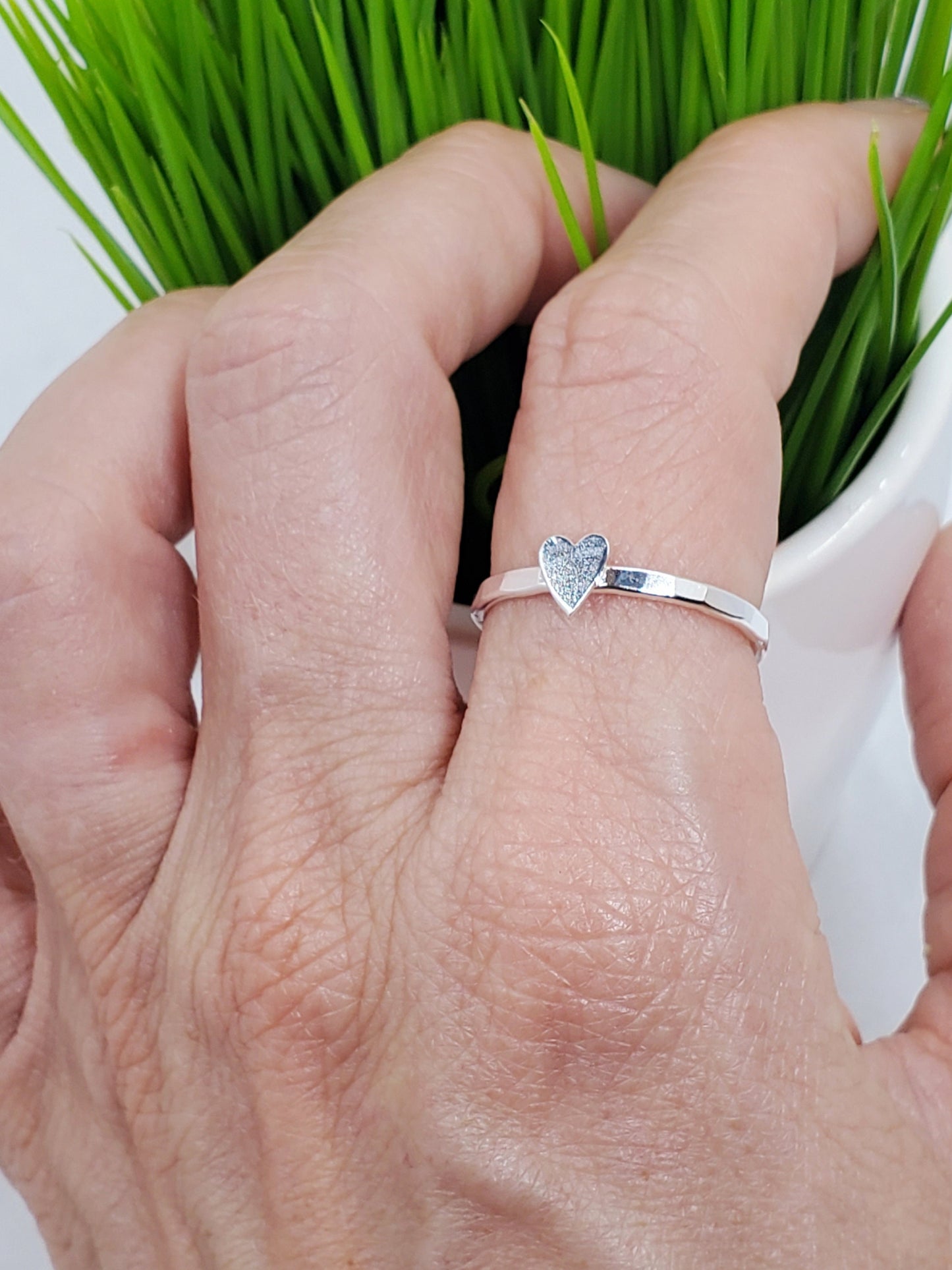 Sterling Silver Skinny Heart Ring