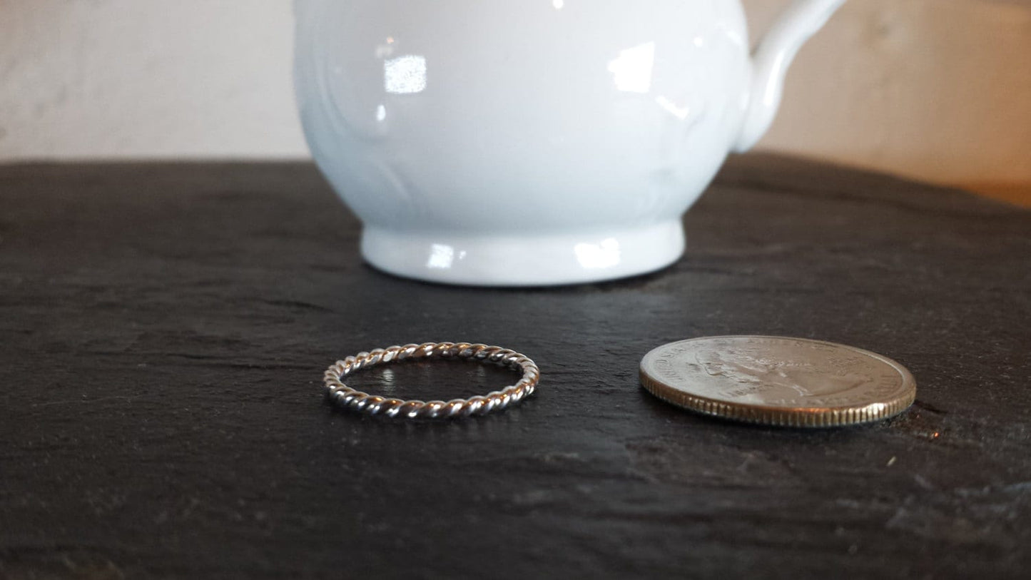 Sterling Silver Twist Rope Ring