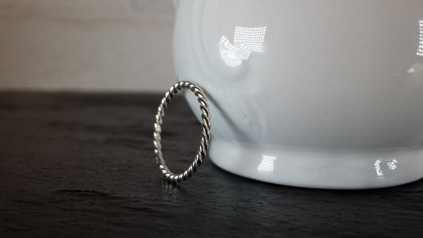 Sterling Silver Twist Rope Ring