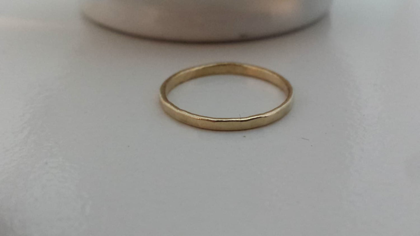 14k Gold Hammered Ring