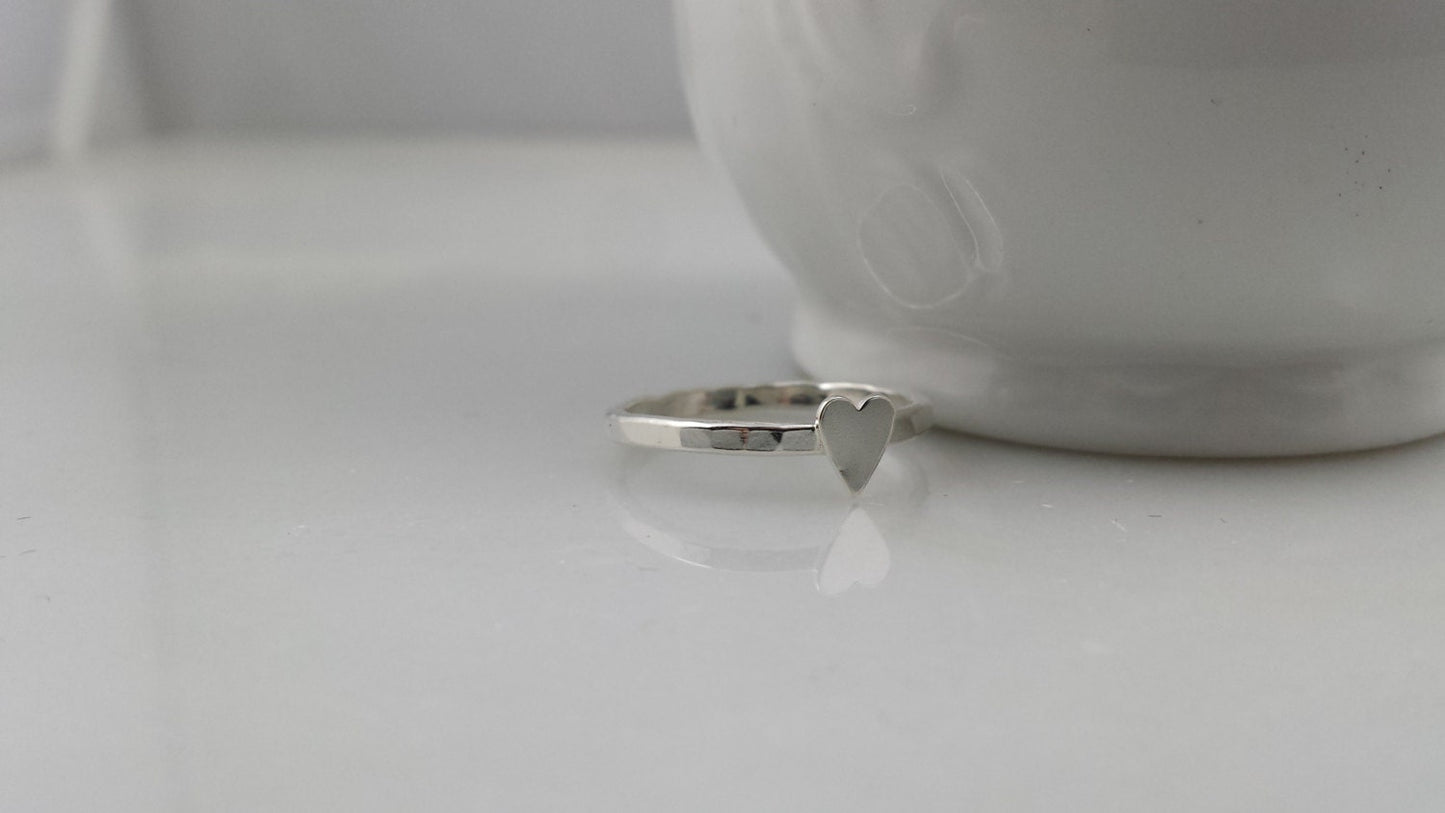 Sterling Silver Skinny Heart Ring