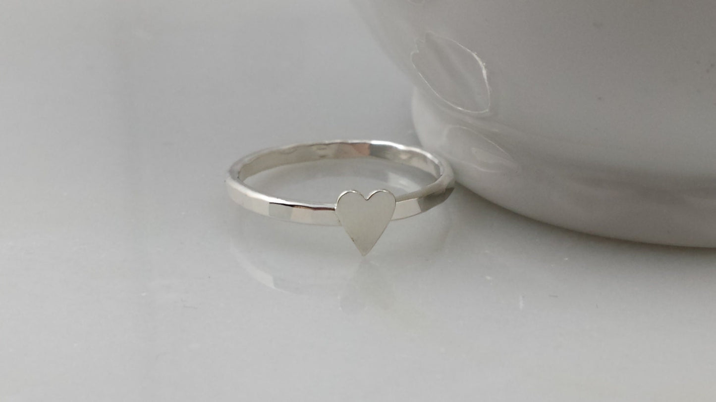 Sterling Silver Skinny Heart Ring