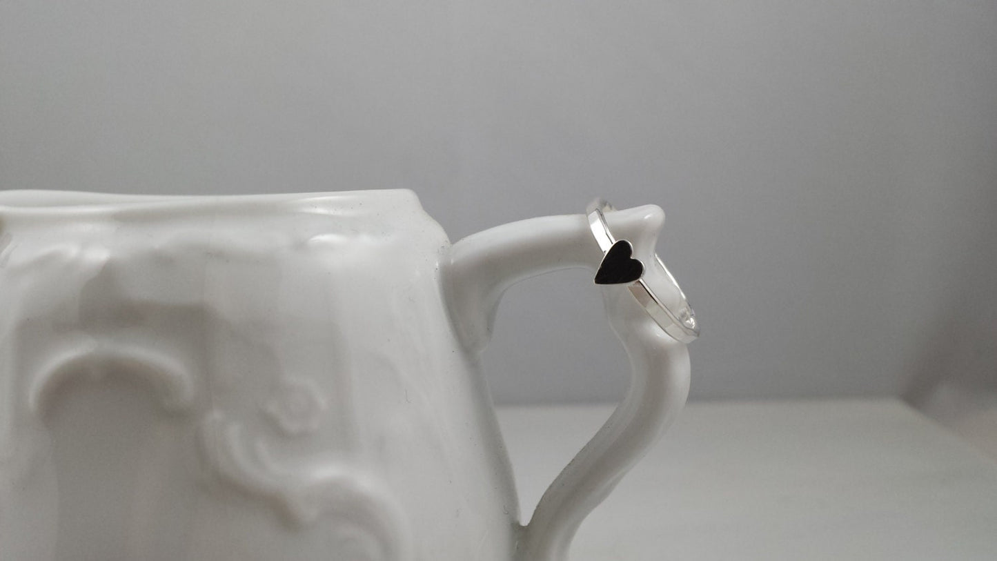 Sterling Silver Skinny Heart Ring