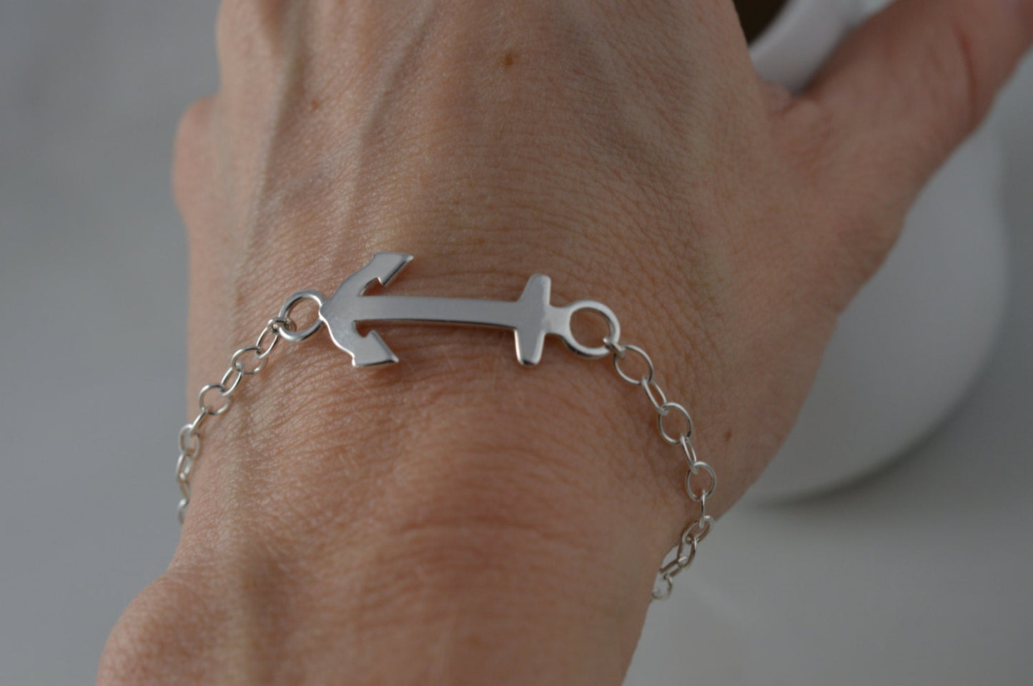 Sterling Silver Anchor Bracelet