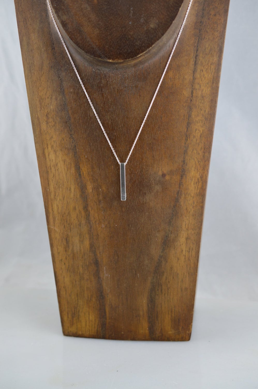 Custom Sterling Silver Initial Bar Necklace