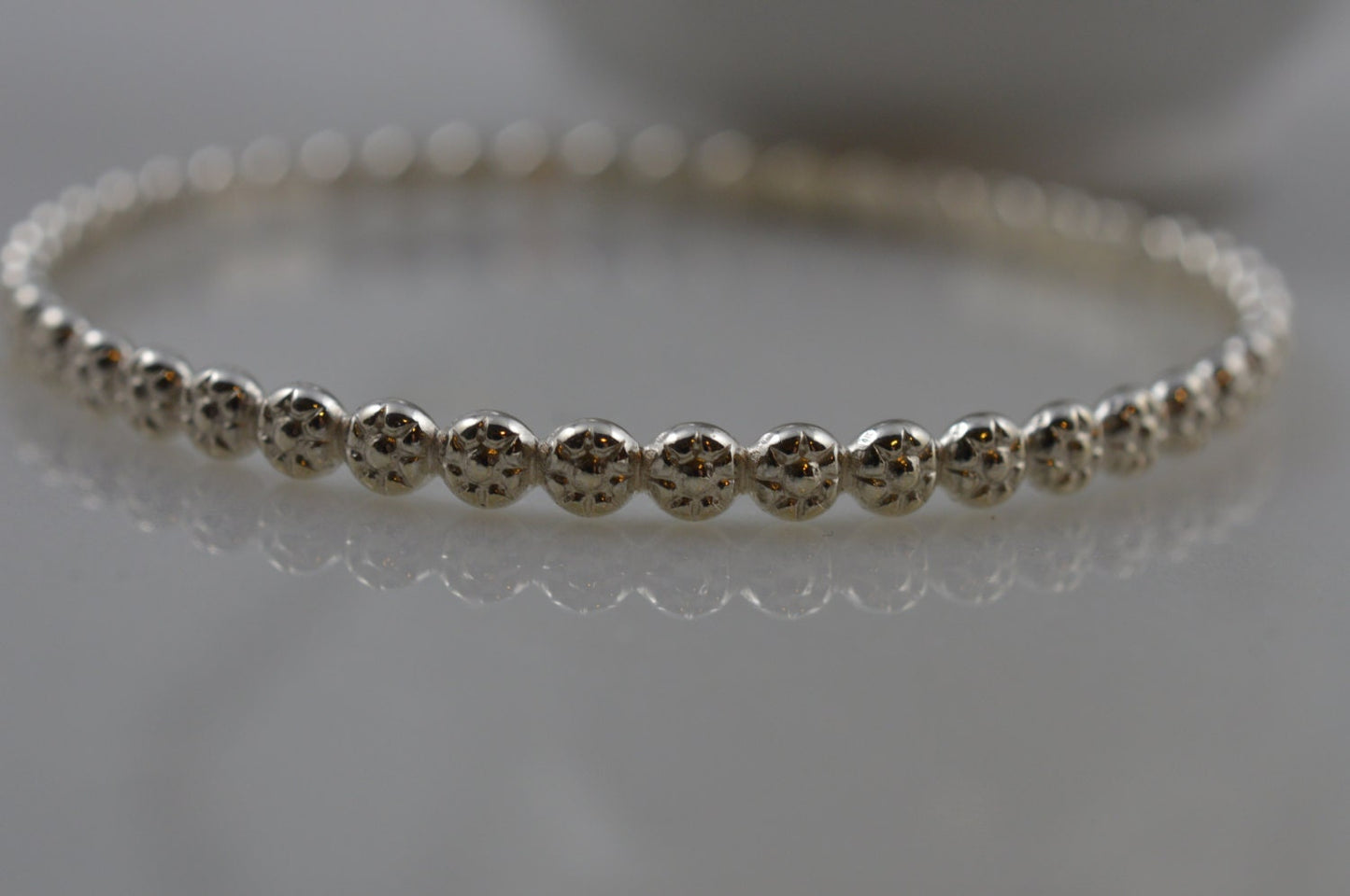 Sterling Silver Daisy Bangle
