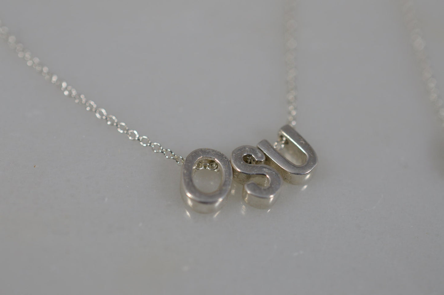 Custom Sterling Silver Floating Initial Necklace