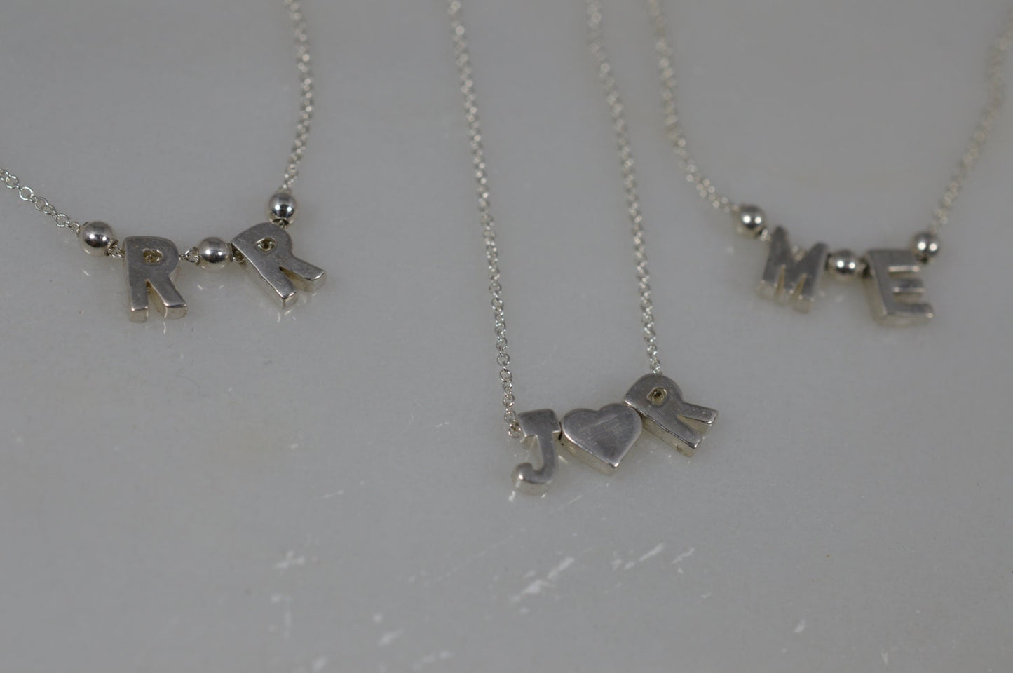 Custom Sterling Silver Floating Initial Necklace