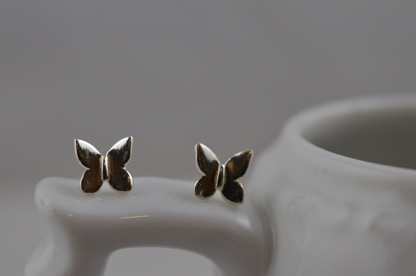 Sterling Silver Tiny Butterfly  Earrings