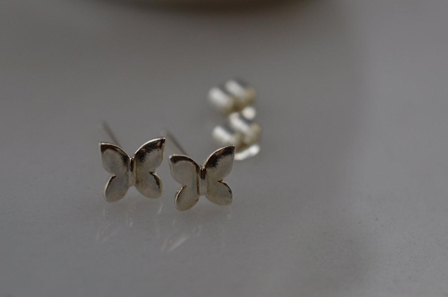 Sterling Silver Tiny Butterfly  Earrings