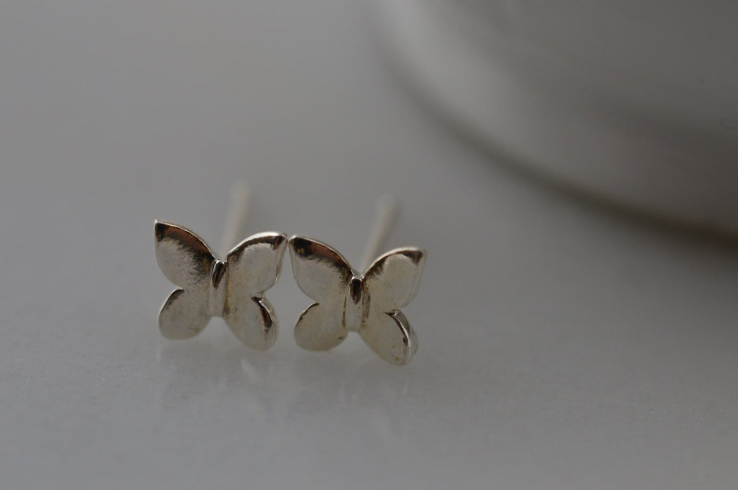 Sterling Silver Tiny Butterfly  Earrings